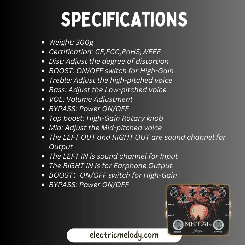 Metal Muff Top Boost Distortion Electric Melody Store