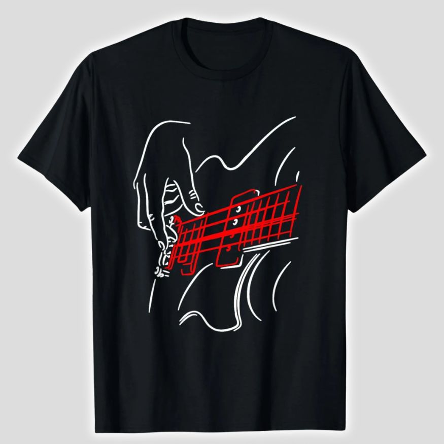 Bass Player Fretting Hand Graphic T-Shirt