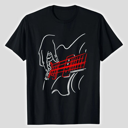 Bass Player Fretting Hand Graphic T-Shirt