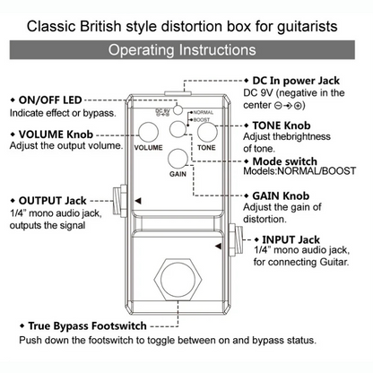 HUNK Distortion Guitar Pedal