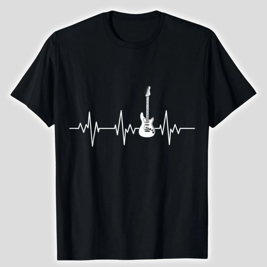 My Heart Beats Tshirt For Guitar Lover