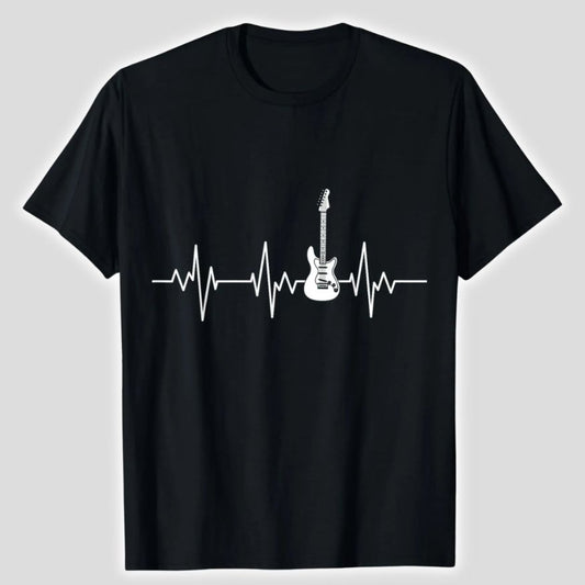 My Heart Beats Tshirt For Guitar Lover