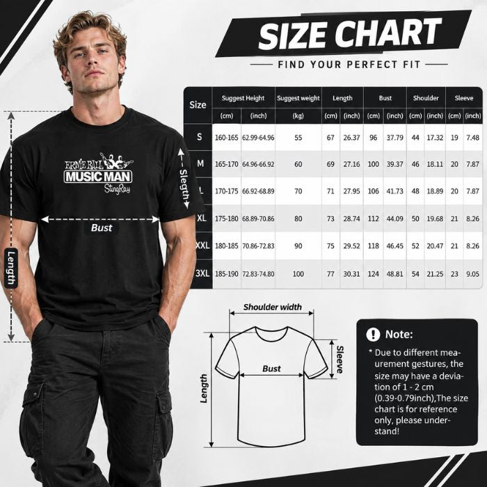 Unisex Guitar Player Graphic Tee T-Shirt